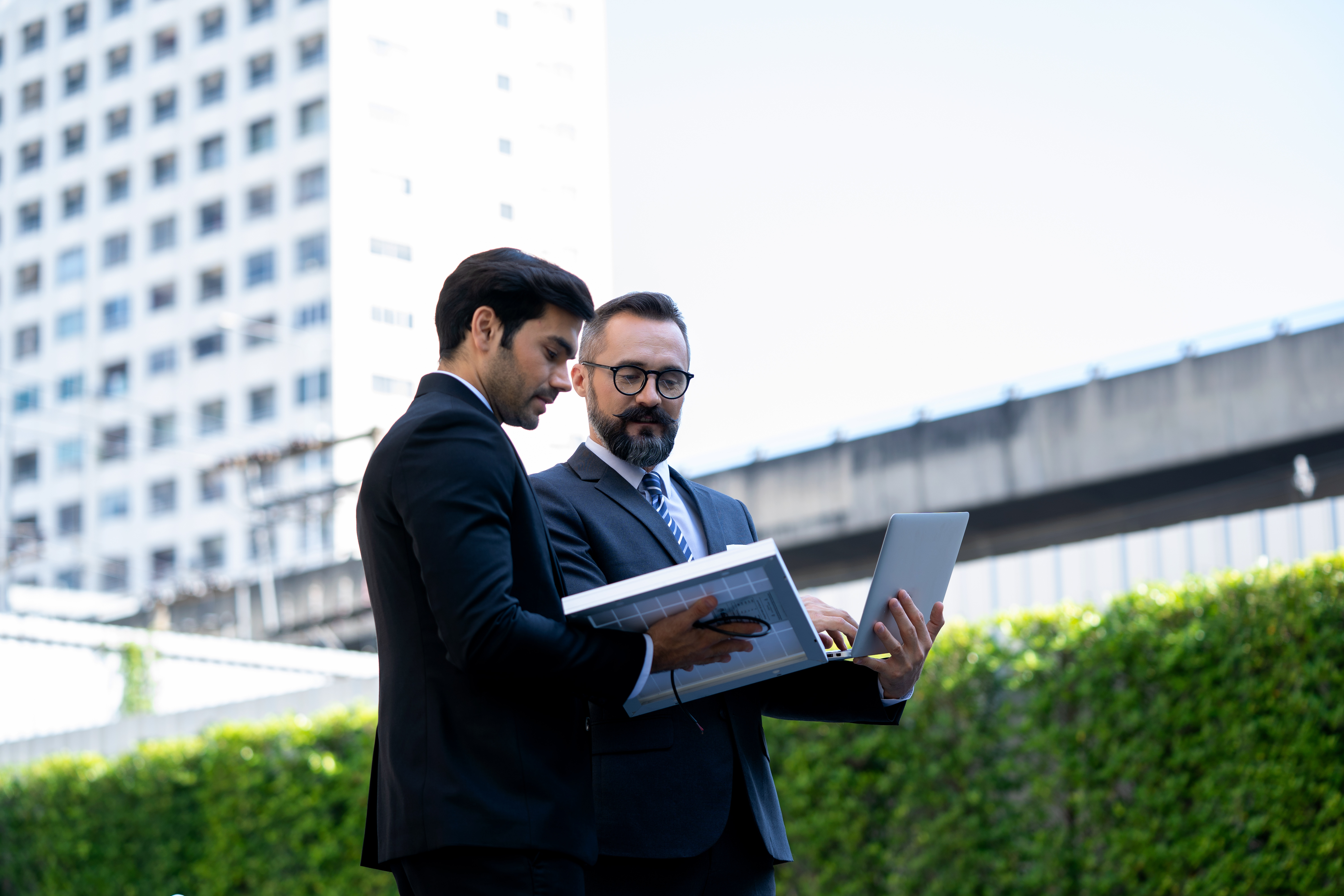 Team reviewing energy data at a commercial site